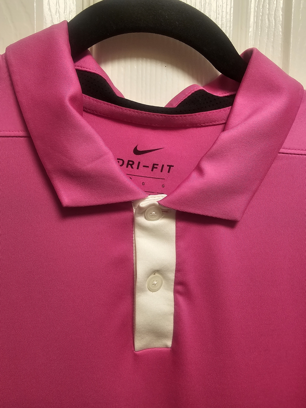 Nike Men’s Bright Pink Polo with White Trim - Picture 3 of 10
